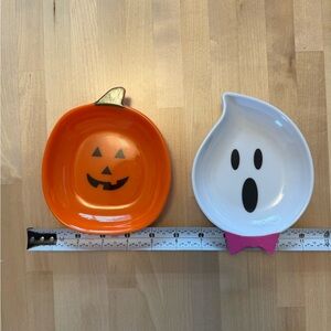 Bundle lot Halloween pumpkin jack o lantern ghost adorable Melamine plate dish